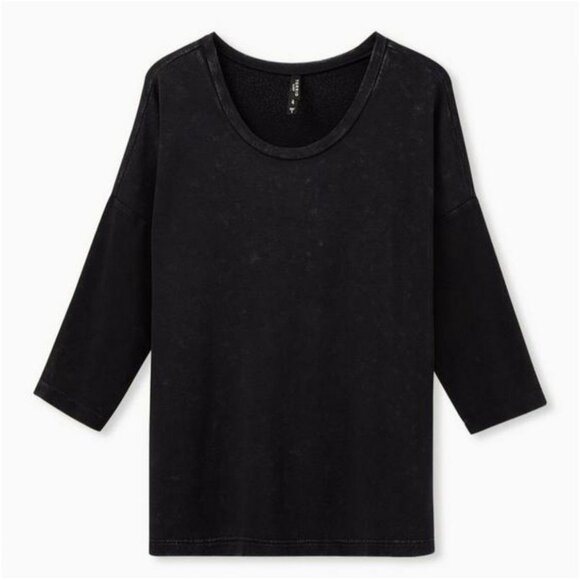 Torrid Size 3 Black Dream Fleece Long Sleeve Scoop Sleep Tee - Picture 3 of 7